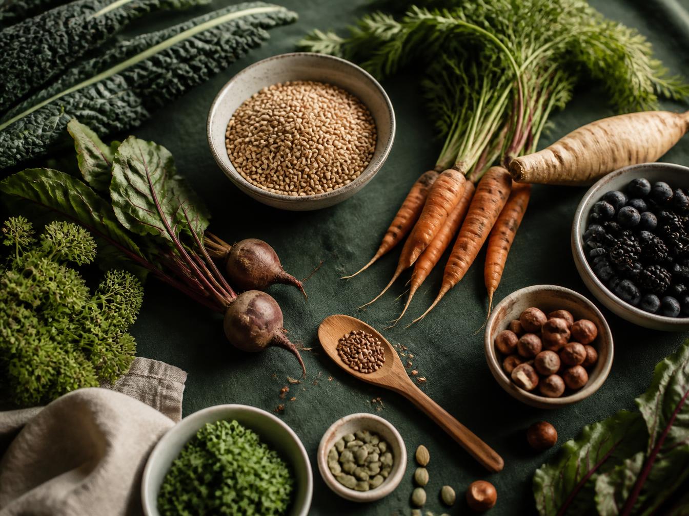 Nordiske ingredienser: grønnsaker, bær, korn og nøtter