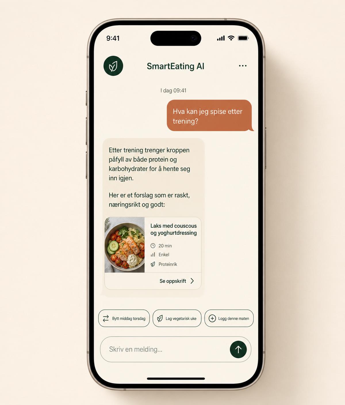 Skjermbilde av AI-chat